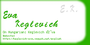 eva keglevich business card